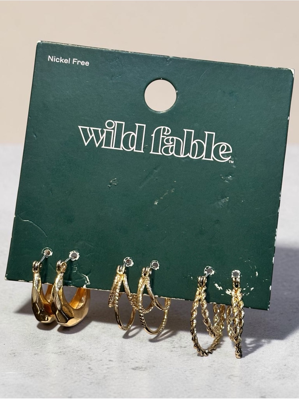 Wild Fable Gold Hoop Earrings Set of 3
